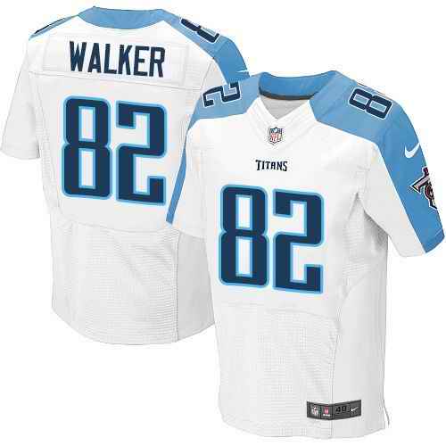 Nike Titans #82 Delanie Walker White Men's Stitched NFL Elite Jersey