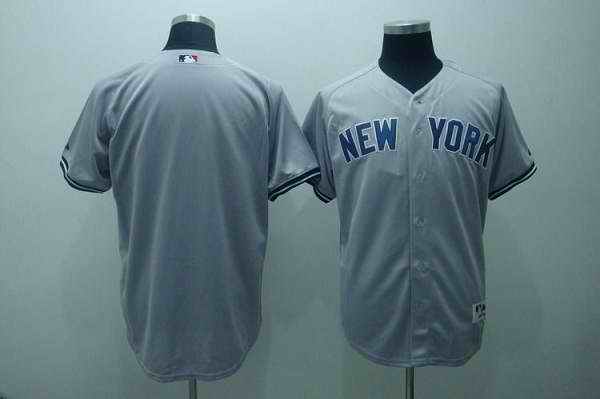 Yankees Blank Stitched Grey MLB Jersey