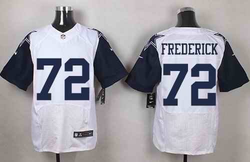 Nike Cowboys #72 Travis Frederick White Men's Stitched NFL Elite Rush Jersey