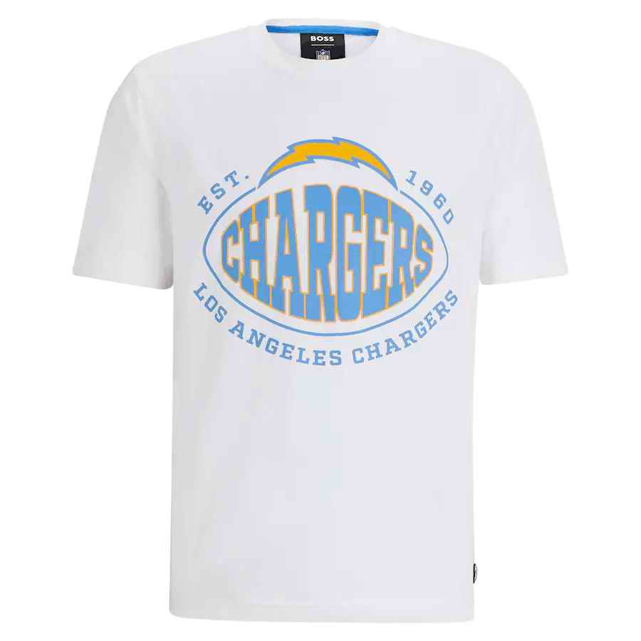 Men's Los Angeles Chargers White BOSS X Trap T-Shirt