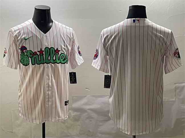 Men's Philadelphia Phillies Blank White Phanatic Cool Base Stitched Jersey