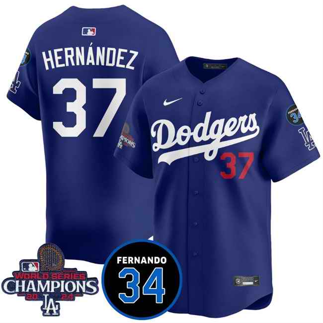 Men's Los Angeles Dodgers #37 Teoscar Hern