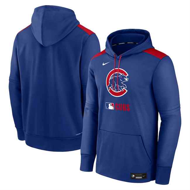 Men's Chicago Cubs Royal Collection Performance Pullover Hoodie