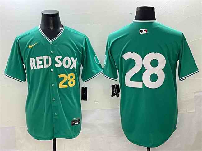Men's Boston Red Sox #28 Kristian Campbell Green 2025 City Connect Limited Stitched Baseball Jersey