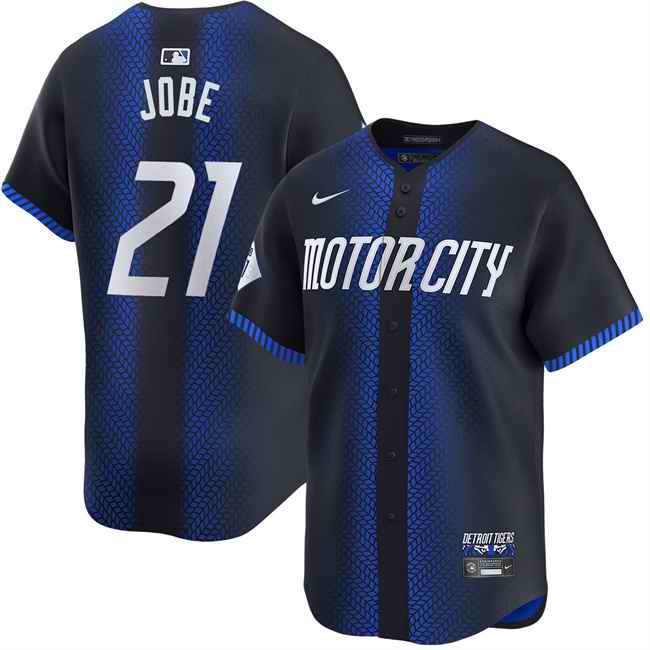 Men's Detroit Tigers #21 Jackson Jobe Navy City Connect Cool Base Stitched Baseball Jersey