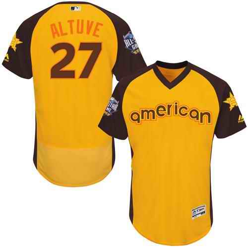 Astros #27 Jose Altuve Gold Flexbase Collection 2016 All-Star American League Stitched Jersey