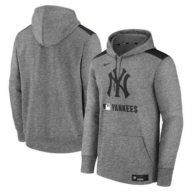 Men's New York Yankees Heather Charcoal Collection Performance Pullover Hoodie