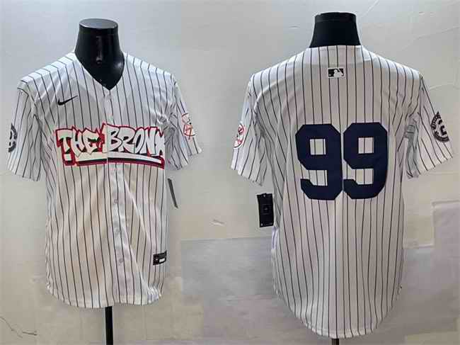 Men's New York Yankees #99 Aaron Judge White Bronx Graffiti Vapor Limited Stitched Baseball Jersey
