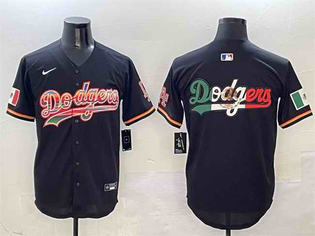 Men's Los Angeles Dodgers Team Big Logo Black Mexico Limited Stitched Baseball Jersey