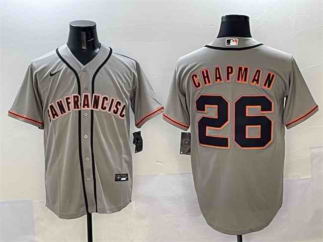 Men's San Francisco Giants #26 Matt Chapman Grey Cool Base Stitched Baseball Jersey