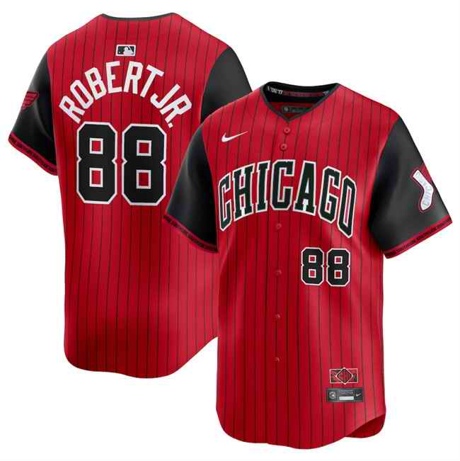 Men's Chicago White Sox #88 Luis Robert Jr. Red/Black 2025 City Connect Limited Stitched Baseball Jersey