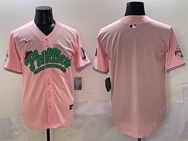 Men's Philadelphia Phillies Blank Pink Phanatic Limited Stitched Jersey