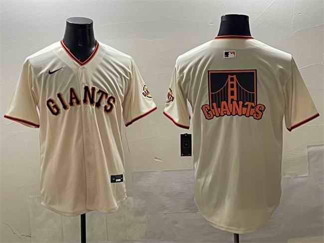 Men's San Francisco Giants Cream Team Big Logo Limited Stitched Baseball Jersey
