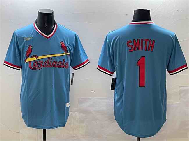 Men's St. Louis Cardinals #1 Ozzie Smith Blue Stitched Baseball Jersey