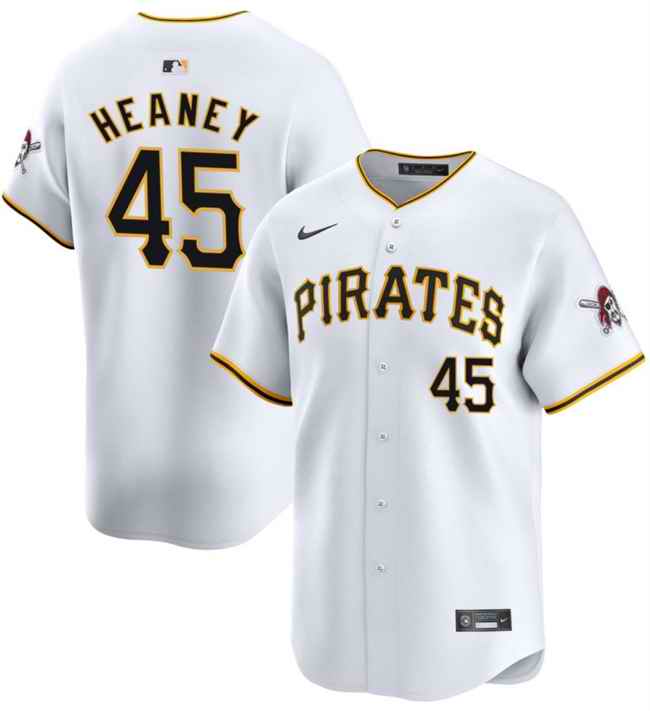 Men's Pittsburgh Pirates #45 Andrew Heaney White 2025 Home  Limited Stitched Baseball Jersey