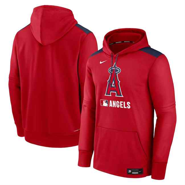 Men's Los Angeles Angels Red Collection Performance Pullover Hoodie