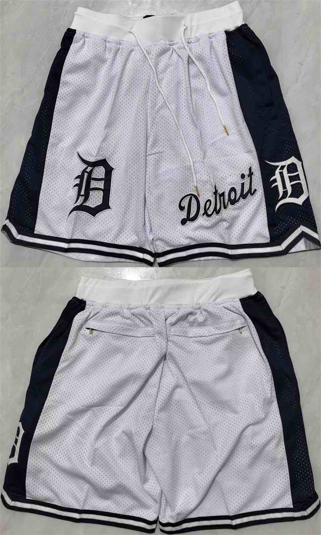 Men's Detroit Tigers White Shorts (Run Small)