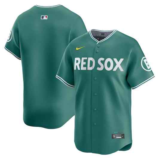 Men's Boston Red Sox Blank Green 2025 City Connect Limited Stitched Baseball Jersey