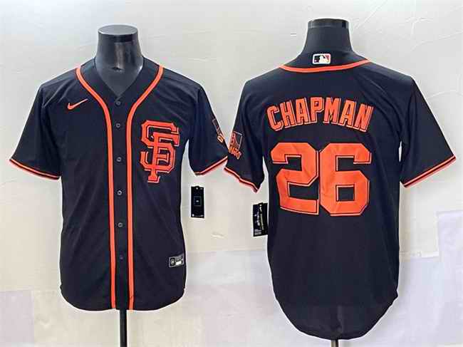 Men's San Francisco Giants #26 Matt Chapman Black Cool Base Stitched Baseball Jersey