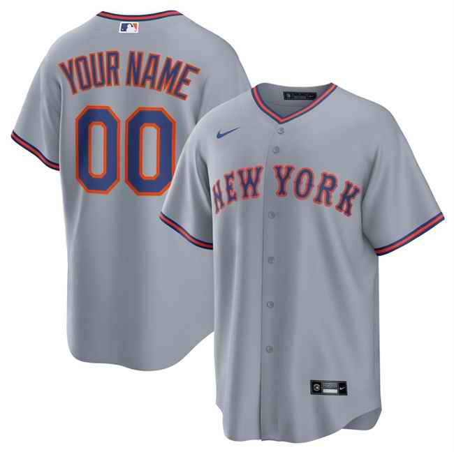 Men's New York Mets Active Player Custom Grey 2025 Limited Stitched Baseball Jersey