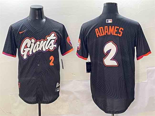 Men's San Francisco Giants #2 Willy Adames Anthracite 2025 City Connect Limited Stitched Baseball Jersey