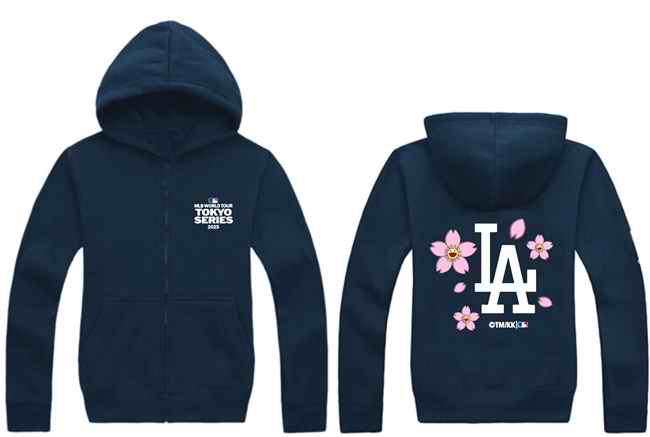 Men's Los Angeles Dodgers Navy 2025 Tokyo Series Full-Zip Hoodie
