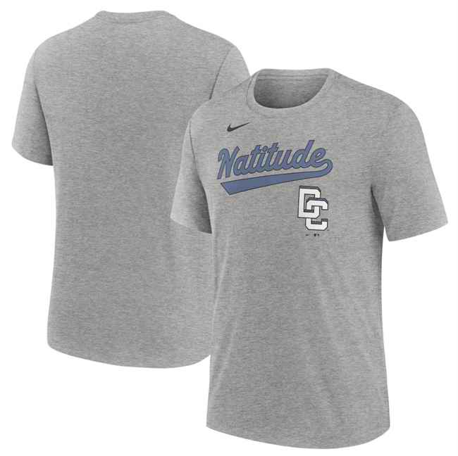Men's Washington Nationals Heather Charcoal 2025 City Connect Tri-Blend T-Shirt