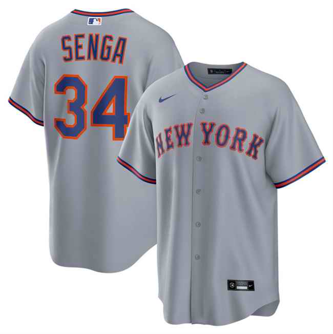 Men's New York Mets #34 Kodai Senga Grey 2025 Limited Stitched Baseball Jersey