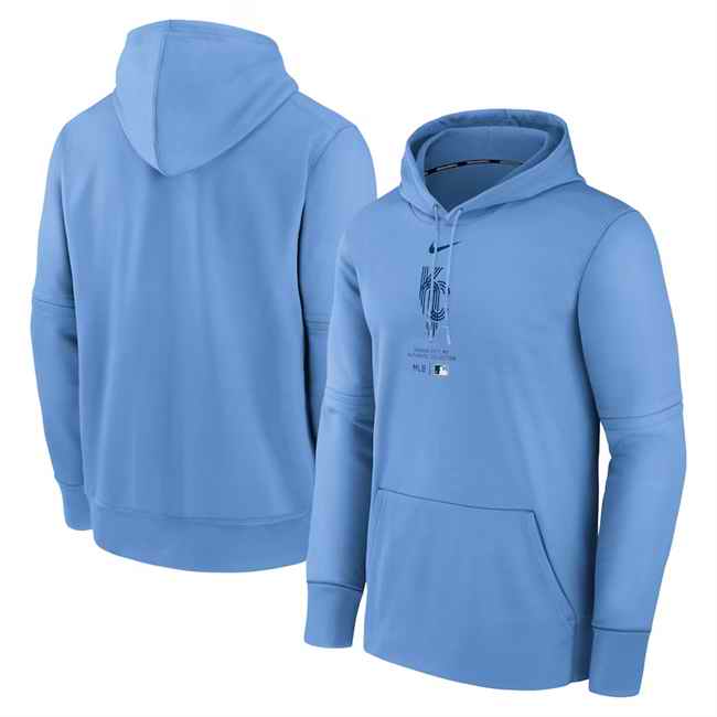 Men's Kansas City Royals Light Blue Collection City Connect Practice Performance Pullover Hoodie