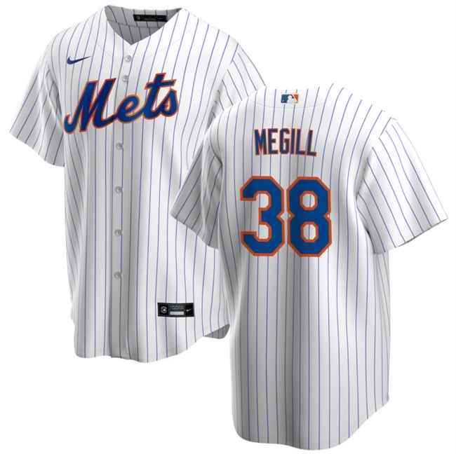 Men's New York Mets #38 Tylor Megill White Cool Base Stitched Baseball Jersey