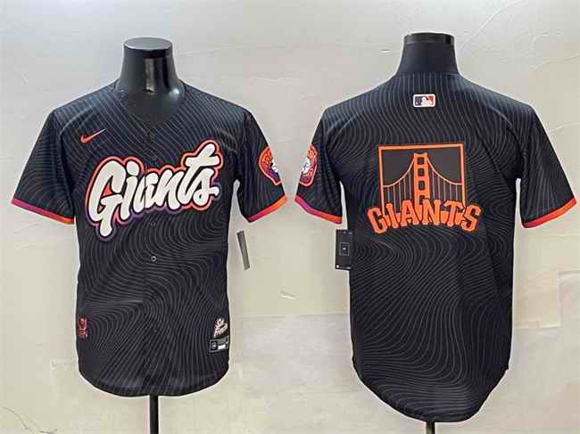 Men's San Francisco Giants Team Big Logo Anthracite 2025 City Connect Limited Stitched Baseball Jersey 001