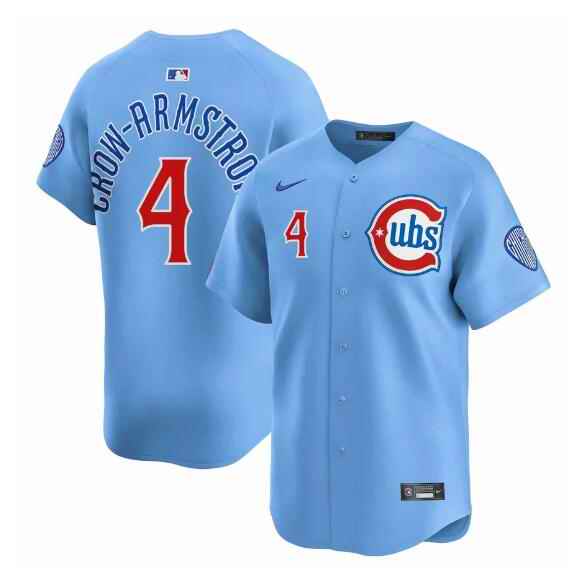 Men's Chicago Cubs #4 Pete Crow-Armstrong Blue 2024/25 2nd Alternate Limited Stitched Baseball Jersey