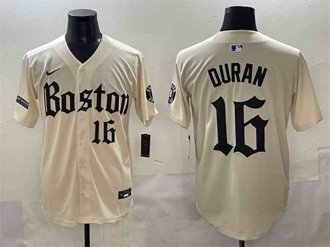 Men's Boston Red Sox #16 Jarren Duran Cream Gothic Vapor Limited Stitched Baseball Jersey