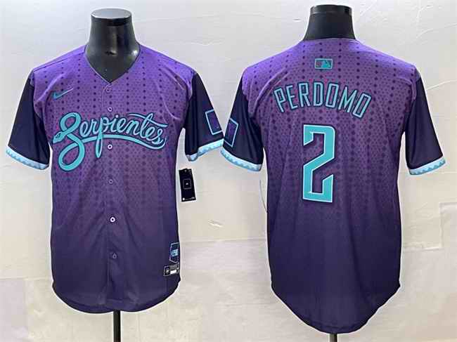 Men's Arizona Diamondbacks #2 Geraldo Perdomo Purple 2025 City Connect Limited Stitched Baseball Jersey