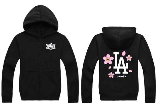 Men's Los Angeles Dodgers Black 2025 Tokyo Series Full-Zip Hoodie