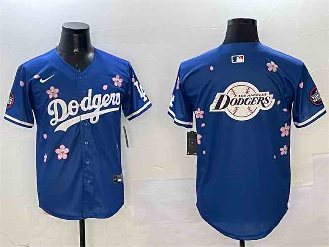 Men's Los Angeles Dodgers Team Big Logo Royal 2025 Tokyo Series Limited Stitched Baseball Jersey