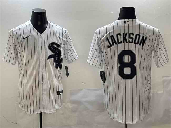 Men's Chicago White Sox #8 Bo Jackson White Cool Base Stitched Baseball Jersey