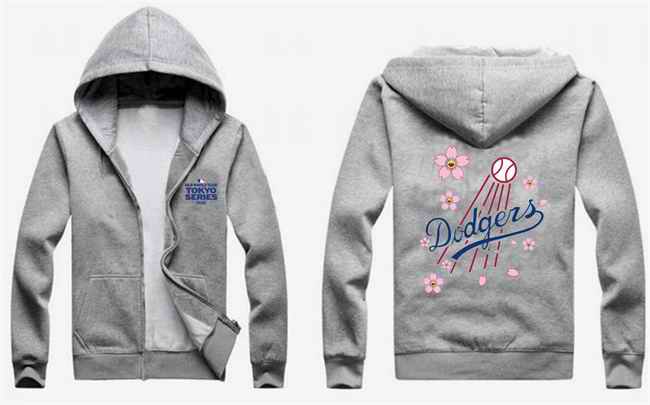 Men's Los Angeles Dodgers Gray 2025 Tokyo Series Full-Zip Hoodie