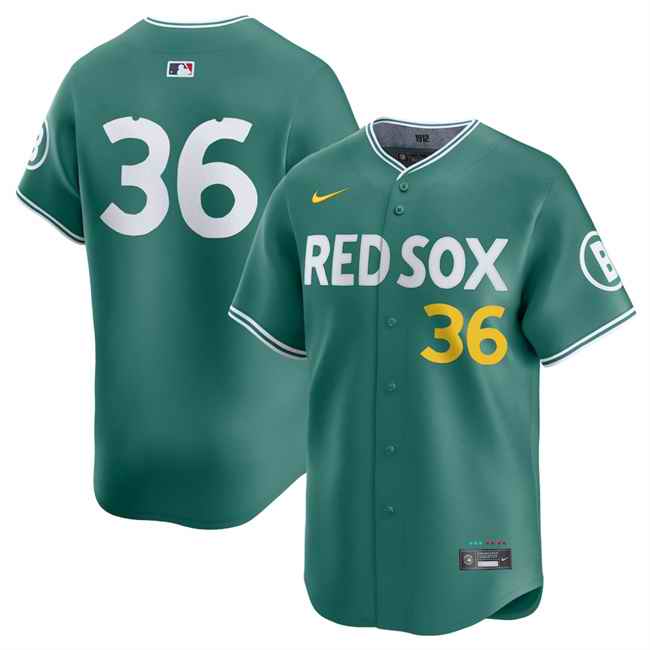 Men's Boston Red Sox #36 Triston Casas Green 2025 City Connect Limited Stitched Baseball Jersey