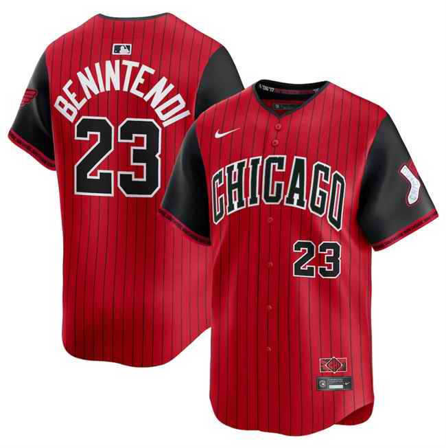 Men's Chicago White Sox #23 Andrew Benintendi Red/Black 2025 City Connect Limited Stitched Baseball Jersey