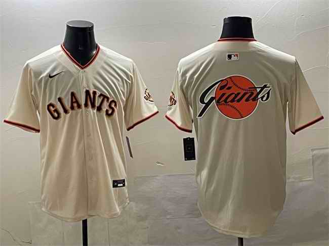 Men's San Francisco Giants Cream Team Big Logo Limited Stitched Baseball Jersey