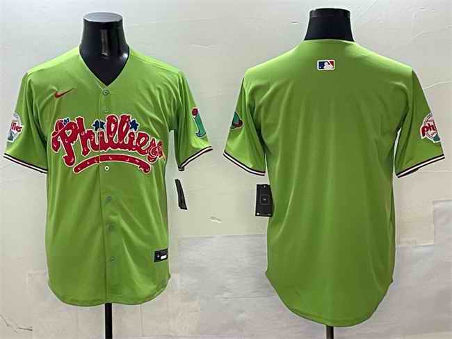 Men's Philadelphia Phillies Blank Light Green Phanatic Limited Stitched Jersey