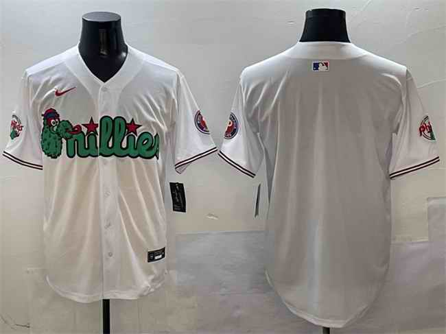 Men's Philadelphia Phillies Blank White Phanatic Limited Stitched Jersey