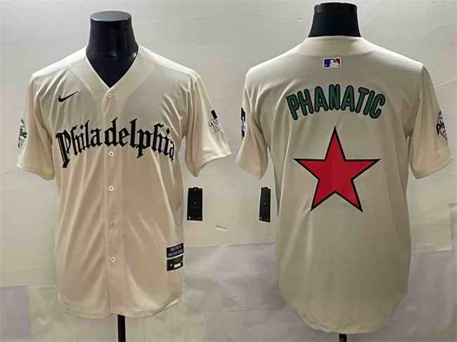 Men's Philadelphia Phillies Cream Phanatic Gothic Vapor Limited Stitched Jersey