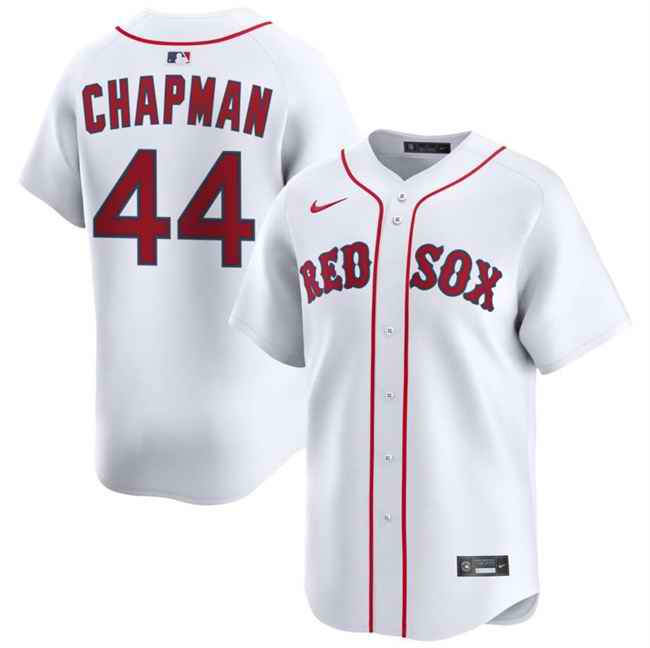 Men's Boston Red Sox #44 Aroldis Chapman White 2025 Home Limited Stitched Baseball Jersey