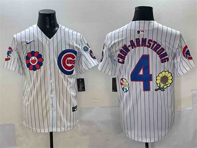 Men's Chicago Cubs #4 Pete Crow-Armstrong White 2025 Tokyo Series Limited Stitched Baseball Jersey