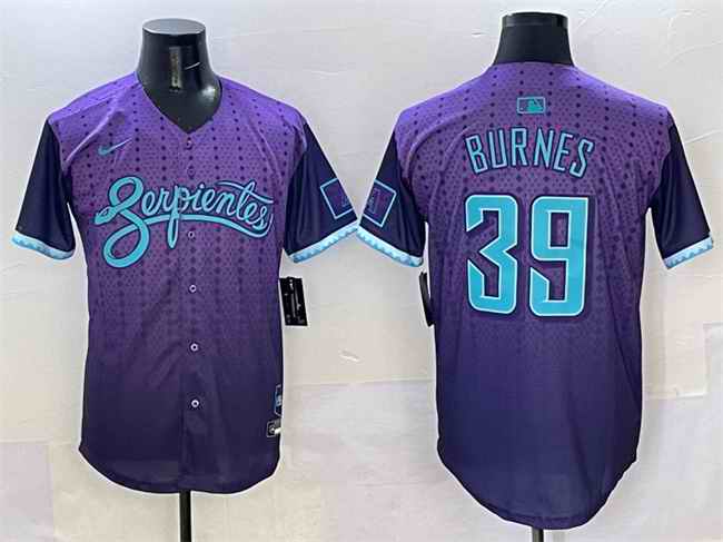 Men's Arizona Diamondbacks #39 Corbin Burnes Purple 2025 City Connect Limited Stitched Baseball Jersey