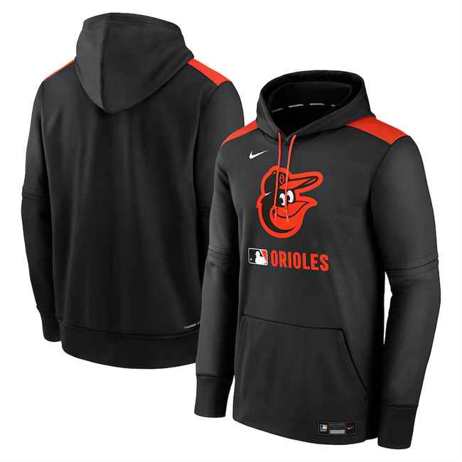 Men's Baltimore Orioles Black Collection Performance Pullover Hoodie