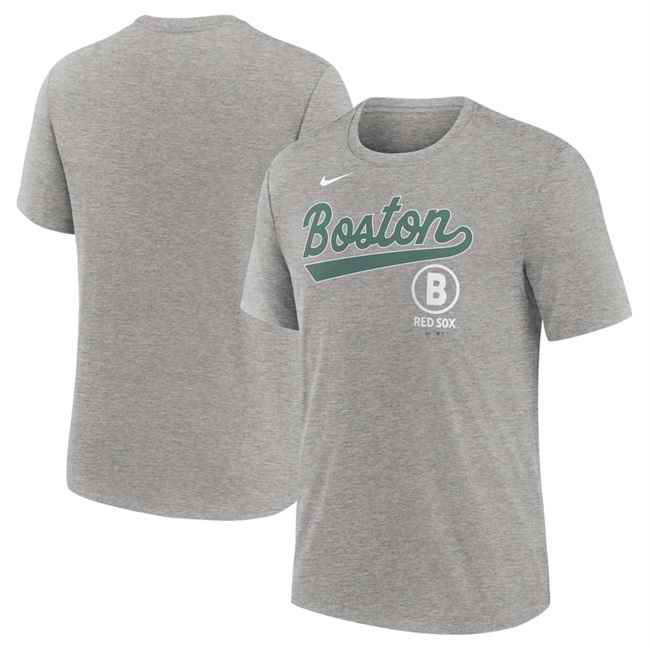 Men's Boston Red Sox Heather Charcoal 2025 City Connect Performance Tri-Blend T-Shirt