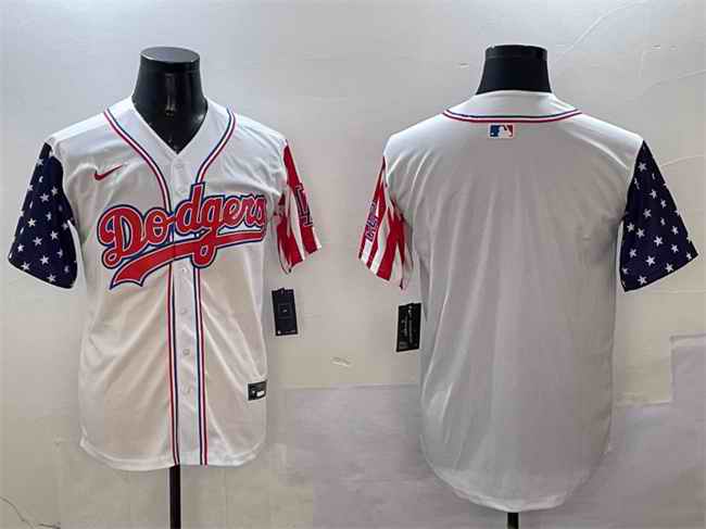 Men's Los Angeles Dodgers Blank White American Style Limited Stitched Baseball Jersey